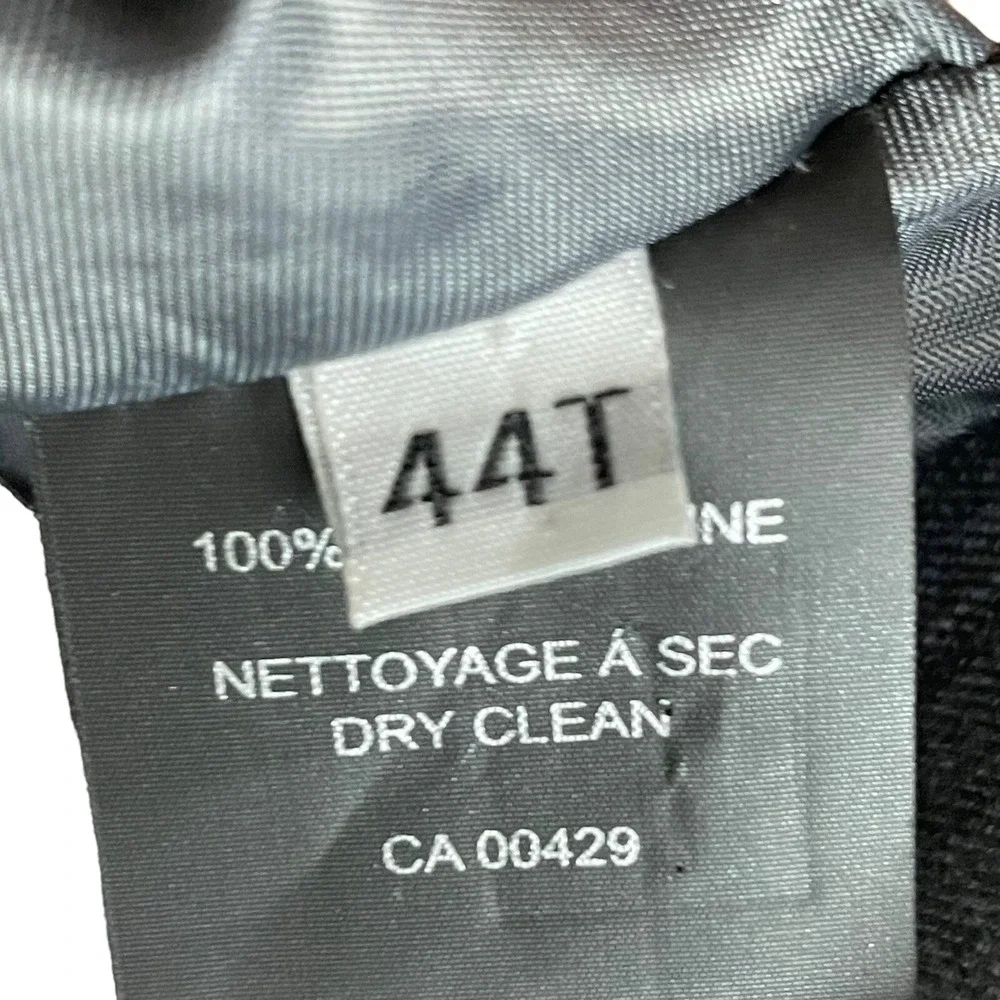 Peter Millar Wool Sharkskin Gray Blue Plaid Sports‎ Coat 44T Blazer